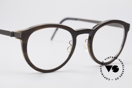 Lindberg 1814 Horn Horn Titan Small Panto Brille, ungetragenes Designerstück + orig. Verpackung / Zubehör, Passend für Herren und Damen