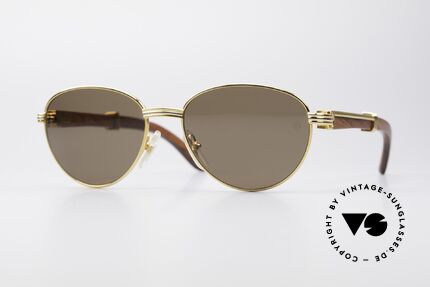 Cartier Auteuil Panto Edelholz Sonnenbrille, außergewöhnliche CARTIER vintage Luxus-Brille, Passend für Herren und Damen