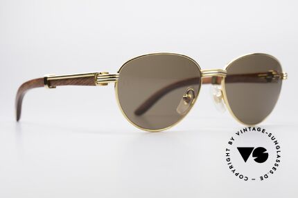Cartier Auteuil Panto Edelholz Sonnenbrille, kostbare Rarität der teuren 'Precious Wood' Serie, Passend für Herren und Damen