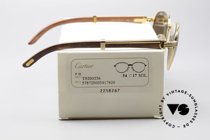 Cartier Auteuil Panto Edelholz Sonnenbrille, KEINE Retrobrille, sondern ein Original von 1997!, Passend für Herren und Damen