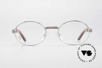 Cartier Giverny Ovale Edelholz Platin Brille, aus afrik. Bubinga-Holz gefertigt, Gr. 51°20, 135, Passend für Herren und Damen