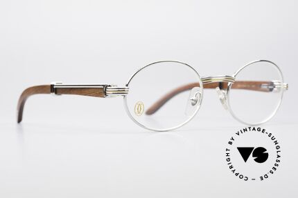 Cartier Giverny Ovale Edelholz Platin Brille, kostbare Rarität der teuren 'Precious Wood' Serie, Passend für Herren und Damen