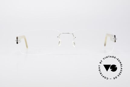 Lindberg T52 Horn Precious 18KT 750er Weissgold, echte Büffelhorn-Bügel und Metall aus 18kt Weissgold, Passend für Herren