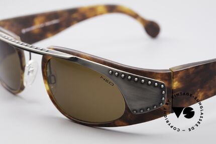 Neostyle Holiday 2002 Steampunk 90er Sonnenbrille, die Fassung ist natürlich auch optisch verglasbar, Passend für Herren
