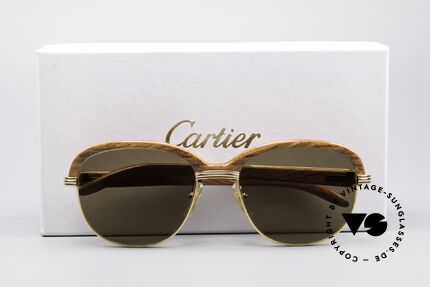 Cartier Malmaison Rare Bubinga Edelholzbrille, vergoldete Fassung mit orig. Hart-Etui von Cartier, Passend für Herren und Damen