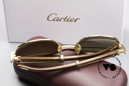 Cartier Malmaison Rare Bubinga Edelholzbrille, 2. hand; neuwertiger Zustand (neue Sonnengläser), Passend für Herren und Damen