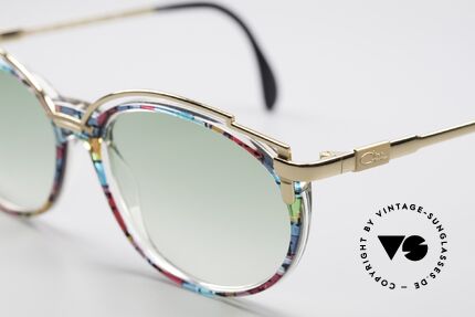 Cazal 358 No Retro Echte Vintage Brille, grandioses Rahmenmuster: petrol-rubinrot multicolor, Passend für Damen