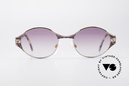 Cazal 281 Ovale Vintage Sonnnenbrille, aufwändige Rahmengestaltung in Farbe und Form, Passend für Damen