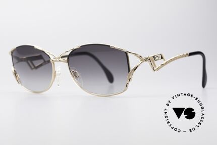 Cazal 284 Luxus Vintage Sonnenbrille, originelle Bügelform & sehr edle Rahmen-Lackierung, Passend für Damen