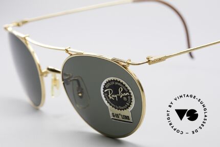 Ray Ban Deco Metals Round 90er B&L USA Sonnenbrille, legendäre B&L G15 Mineralgläser; 100% UV Prot., Passend für Herren und Damen