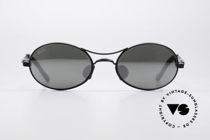 Ray Ban Orbs 9 Base Oval Silver Mirror B&L USA Brille, original vintage USA Sonnenbrille der späten 1990er, Passend für Herren