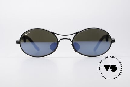 Ray Ban Orbs 9 Base Oval Blue Mirror B&L USA Brille, original vintage USA Sonnenbrille der späten 1990er, Passend für Herren