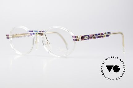 Cazal 510 Crystal Limited Ovale Brille, limitierte Sonder-Edition mit kristallklarem Rahmen, Passend für Herren und Damen