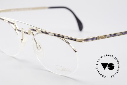 Cazal 758 Original 90er KEINE Retrobrille, Katalog-Farbbezeichnung: "dunkelblau / silber-gold", Passend für Herren und Damen