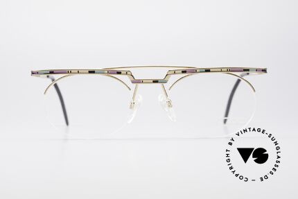 Cazal 758 Original Brille No Retrobrille, tolles geometrisches Spiel (oval und eckig zugleich), Passend für Herren und Damen
