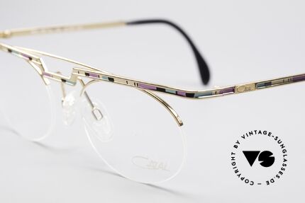 Cazal 758 Original Brille No Retrobrille, Katalog-Farbbezeichnung: rosé-mint-schwarz / gold, Passend für Herren und Damen