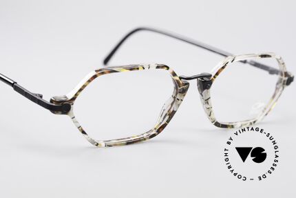 Cazal 1302 - Point 2 Original 90er Designer-Brille, edles, naturorientiertes Farbkonzept: kiesel gemustert, Passend für Herren und Damen