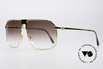 Gucci GG41 22Kt Vergoldete Sonnenbrille, Bügel mit dem berühmten Symbol (die zwei Steigbügel), Passend für Herren