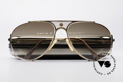 St. Moritz 401 Seltene Jupiter Sonnenbrille, mit neuen Sonnengläsern in braun-Verlauf (100% UV), Passend für Herren