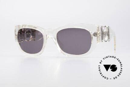 Gianni Versace 413 Vintage Medusa Sonnenbrille, massive, dennoch eher schmale VERSACE Sonnenbrille, Passend für Herren und Damen