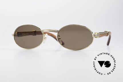 Cartier Sully Ovale Edelholz Sonnenbrille, außergewöhnliche CARTIER vintage Luxus-Brille, Passend für Herren und Damen