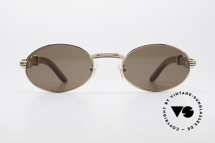Cartier Sully Ovale Edelholz Sonnenbrille, aus afrik. Bubinga-Holz gefertigt, Gr. 53°22, 140, Passend für Herren und Damen