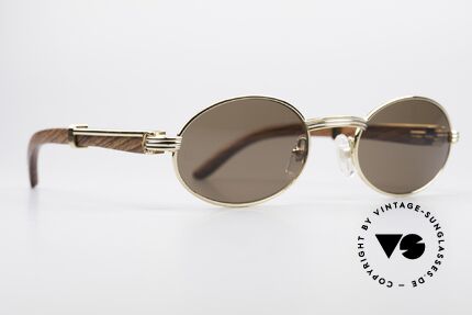 Cartier Sully Ovale Edelholz Sonnenbrille, kostbare Rarität der teuren 'Precious Wood' Serie, Passend für Herren und Damen
