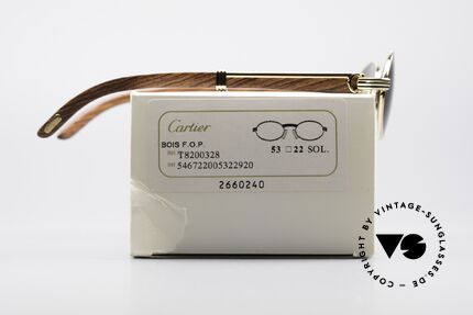 Cartier Sully Ovale Edelholz Sonnenbrille, orig. Cartier-Sonnengläser mit der Cartier Gravur, Passend für Herren und Damen
