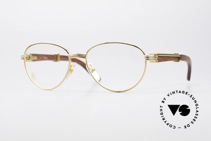 Cartier Auteuil Panto Bubinga Edelholz Brille, außergewöhnliche CARTIER vintage Luxus-Brille, Passend für Herren und Damen