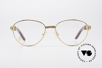 Cartier Auteuil Panto Bubinga Edelholz Brille, aus afrik. Bubinga-Holz gefertigt, Gr. 52°16, 135, Passend für Herren und Damen