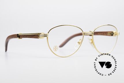Cartier Auteuil Panto Bubinga Edelholz Brille, kostbare Rarität der teuren 'Precious Wood' Serie, Passend für Herren und Damen