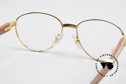 Cartier Auteuil Panto Bubinga Edelholz Brille, vergoldete 'Panto'-Fassung mit Feder-Scharnieren, Passend für Herren und Damen
