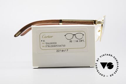 Cartier Auteuil Panto Bubinga Edelholz Brille, ungetragen mit orig. Verpackung (Sammlerstück), Passend für Herren und Damen