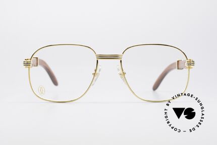 Cartier Monceau 90er Bubinga Edelholzbrille, aus Palisander-Holz gefertigt, Größe 53°18, 135, Passend für Herren und Damen