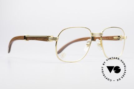 Cartier Monceau 90er Bubinga Edelholzbrille, kostbare Rarität der teuren 'Precious Wood' Serie, Passend für Herren und Damen