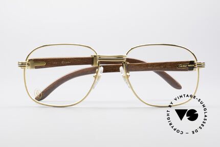 Cartier Monceau 90er Bubinga Edelholzbrille, ungetragenes Einzelstück; begehrt bei Sammlern!, Passend für Herren und Damen