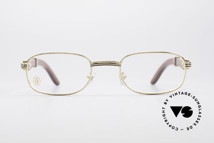 Cartier Breteuil Rare Vintage Luxus Holzbrille, Bügel aus afrikanischem Edelholz gefertigt, Gr. 50-22, Passend für Herren Cartier Breteuil Rare Vintage Luxus Holzbrille, Bügel aus afrikanischem Edelholz gefertigt, Gr. 50-22, Passend für Herren