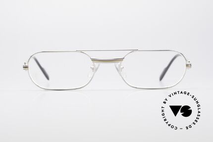 Cartier MUST LC Luxus Platin Brillenfassung, hier mit Louis Cartier Dekor in L Größe 55-20, 140, Passend für Herren