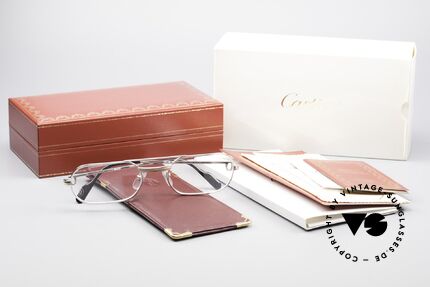 Cartier MUST LC Luxus Platin Brillenfassung, KEIN RETRO; ein 35 Jahre altes vintage ORIGINAL!, Passend für Herren