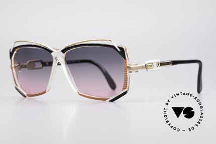 Cazal 188 Vintage Sonnenbrille Damen, originelle Kombination von Kunststoff und Metall, Passend für Damen