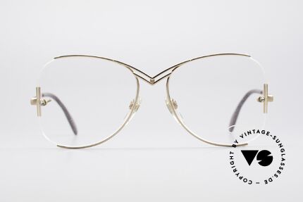 Cazal 221 Randlose 80er Designer Brille, feiner halb-offener Metallrahmen; tolle Konstruktion, Passend für Damen