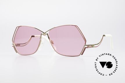 Cazal 226 Pinke Sonnenbrille Damen, außergewöhnliche, fünfeckige CAZAL Designerbrille, Passend für Damen