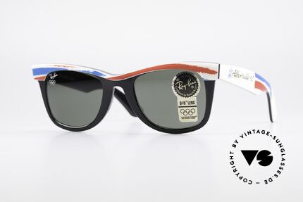 Ray Ban Wayfarer I Olympia 1992 Albertville, limitierte B&L USA vintage Wayfarer Sonnenbrille, Passend für Herren und Damen