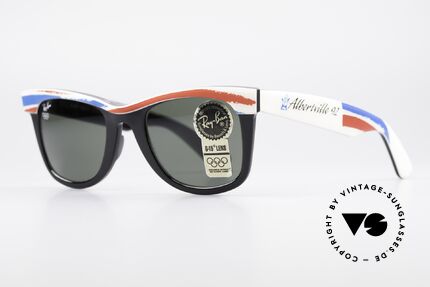 Ray Ban Wayfarer I Olympia 1992 Albertville, Bausch & Lomb Qualitätsgläser (100% UV-Schutz), Passend für Herren und Damen