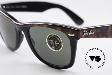 Ray Ban Wayfarer I 80er B&L USA Sonnenbrille, mit Bausch&Lomb Mineralgläsern; 100% UV Schutz, Passend für Herren und Damen