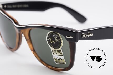Ray Ban Wayfarer I Bausch&Lomb USA Sonnenbrille, mit Bausch&Lomb Mineralgläsern; 100% UV Schutz, Passend für Herren und Damen