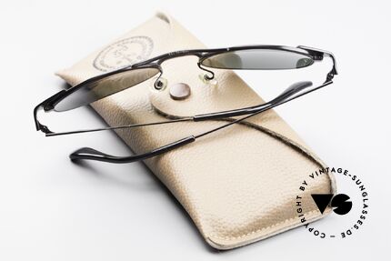 Ray Ban Signet Oval Alte B&L USA 80er Sonnenbrille, Modell-Bezeichnung: W1395, Signet Oval Schwarz, Passend für Herren und Damen