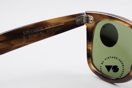 Ray Ban Wayfarer I 40 Years Rare Limited Special Edition, legendäre BAUSCH & LOMB RB3 B&L Mineralgläser, Passend für Herren und Damen