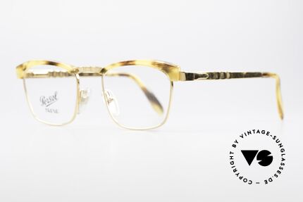 Persol Inge Ratti Gold Plated Vintage Brille, Fassung (mit Federscharnieren) ist 18kt vergoldet, Passend für Herren
