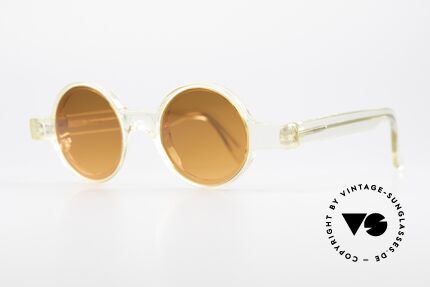 Alain Mikli 0150 / 100 Runde 80er Designer Brille, Kristall-Fassung und Gläser wie ein Sonnenuntergang, Passend für Herren und Damen